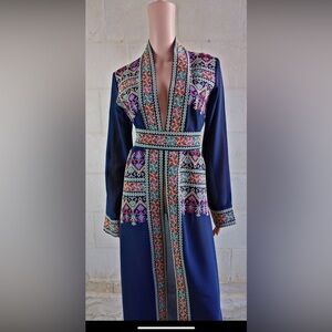 Embroidered Palestinian Thobe Abaya Dress